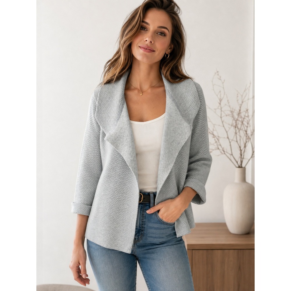 Ellen Tracy 100% Cashmere Quiet Luxury Minimalist Cardigan Sweater S